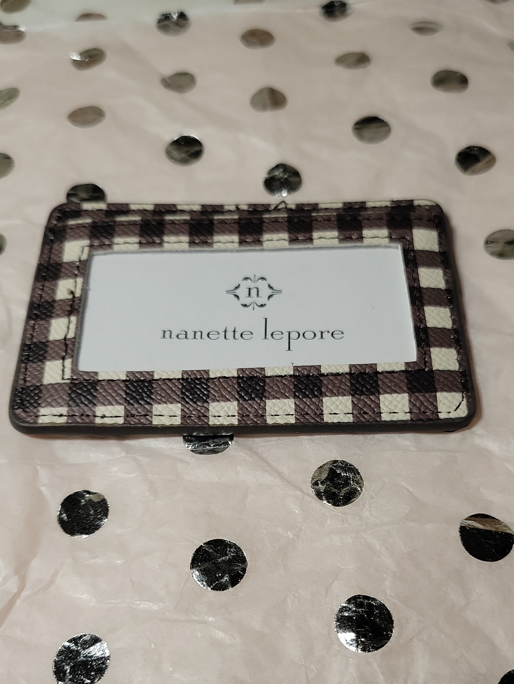 Nanette Lepore card Holder & Beige Pebbled Leather  Sunglasses Case
